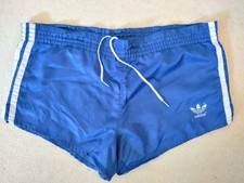 Adidas Vintage 80s Glanz Running Sprinter Gym Shorts Blue D4 XS West Germany