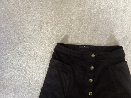 Black corduroy short skirt by - corduroy,