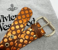 VIVIENNE WESTWOOD KOI ORANGE LEATHER BELT / GOLDEN BUCKLE ONE SIZE FITS ALL