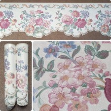 X2 1980s Vintage Wallpaper BORDER Rolls Traditional Swags Floral 90s cottagecore