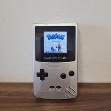 Nintendo GameBoy Color with IPS Screen upgraded retro modern style silver green