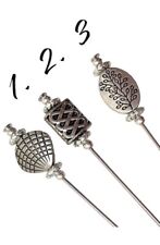 3 X Hat Pins Vintage Antique