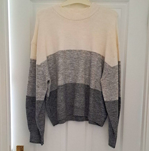 Cream grey striped knit - &,