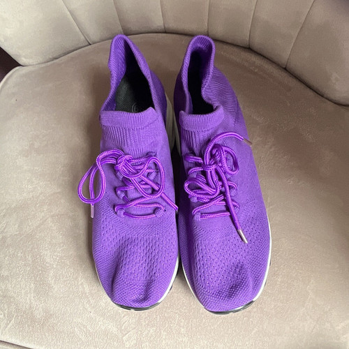 Ladies purple low top - purple, lace