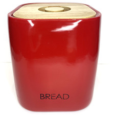 Price & Kensington Cubic Red Breadcrock Bread Bin 11" High