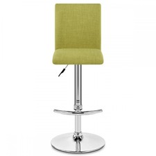 Auction Single Deluxe High Back Green Chrome Breakfast Barstool (Dan/15)(1)