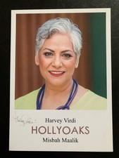 HARVEY VIRDI TV ACTRESS (HOLLYOAKS - MISBAH MAALIK) PRE-PRINTED SIGNED CAST CARD
