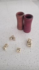 8 Antique BONE dice and mini