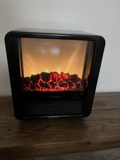 Dimplex MCF15B Microfire Black Modern Cube Faux Fire Fan Heater
