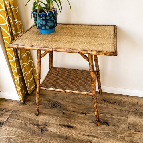 Antique side table - side, plant