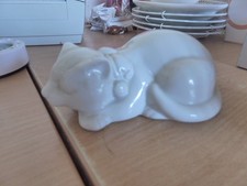 Collectors white sleeping cat