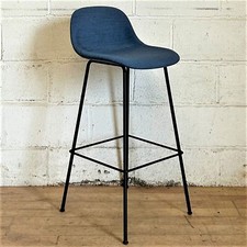 MUUTO Fibre Bar Stool Blue Black Denmark dining side bistro Danish