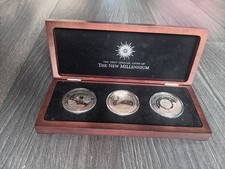 Franklin Mint World's First Set Of 3 Coins In The New Millenium, Kiribati, Boxed