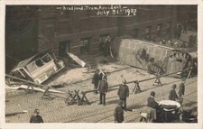 BRADFORD TRAM ACCIDENT, JULY 31 1907, POLICEMAN, REAL PHOTO POSTCARD (6391/24)