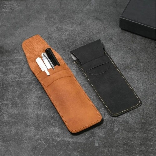 Vintage leather pen case - vintage,