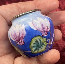 A Super Miniature Moorcroft Enamel Vase. Water Lilies. Perfect.