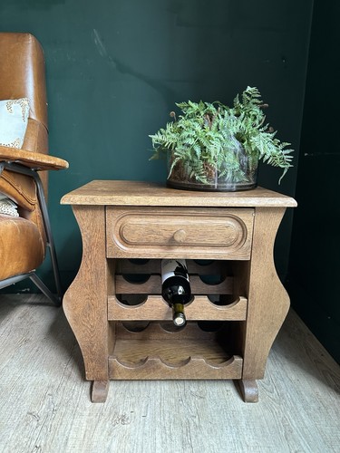 Vintage solid oak wine rack - vintage,