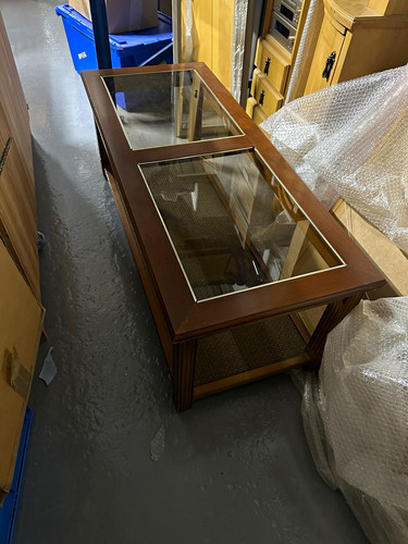 Wood coffee tables - wood, brown/clear