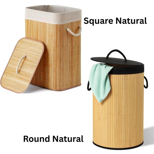 Bamboo laundry basket - with, lid