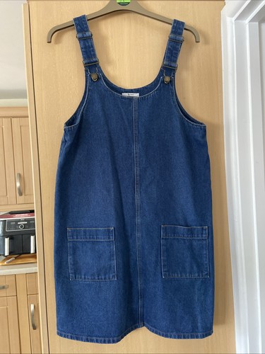 Blue denim pinafore dress - pinafore,
