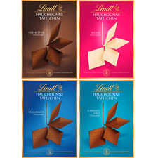 LINDT CHOCOLATE THINS - 4 varieties - MILK, DARK, WHITE, SALTED CARAMEL 125g
