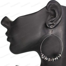 CZECH GLASS BEAD HOOP 7cm drop