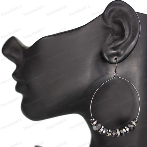 Czech glass bead hoop 7cm - glass, drop