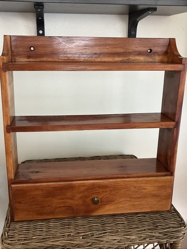 Wooden wall shelf display - wooden, 3