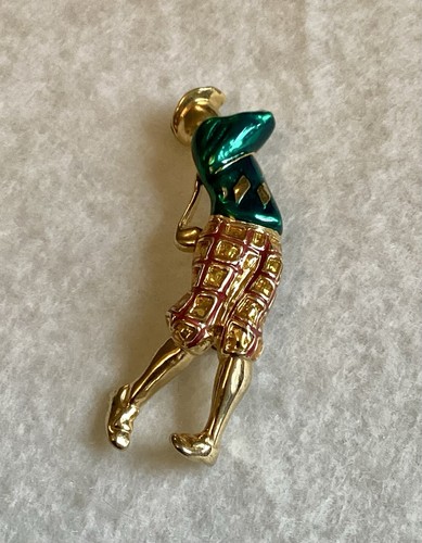 Vintage golfer brooch - golfer,