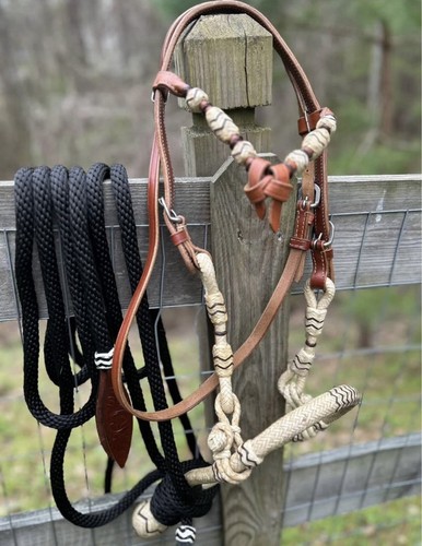 Bitless hackamore rawhide - hackamore,