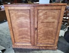 Small antique Edwardian Maple compactum linen press slide drawers