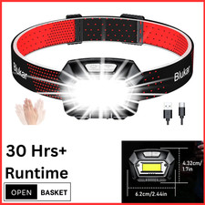 Blukar Head Torch Rechargeable LED 2000LM Bright Waterproof Headlamp Work Light