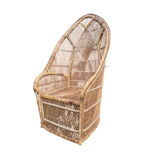 Vintage peacock wicker chair - vintage,