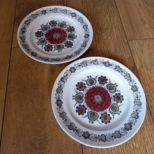 PAIR OF BROADHURST IRONSTONE 'ROMANY' DESIGN DINNER PLATES