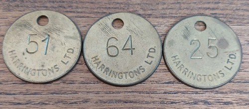 Vintage brass check tag tally - brass,