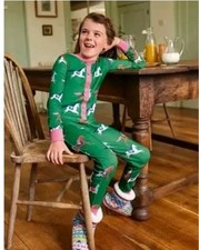 Mini Boden Girls Cosy Green Horse Print Nightwear Pyjama Age 4 Yrs Brand New G1