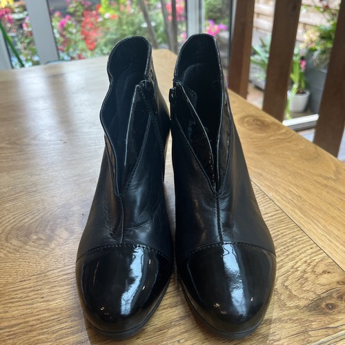 Black gabor leather ankle - ,