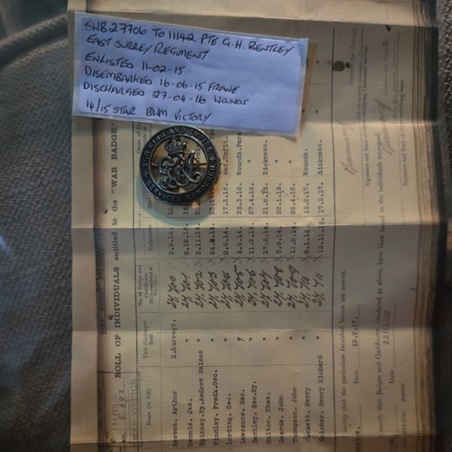 Ww1 silver war badge east - ww1,