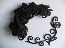 8 DIE CUT BLACK SWIRL CORNERS