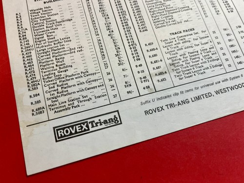 Triang price list 1971 - price,