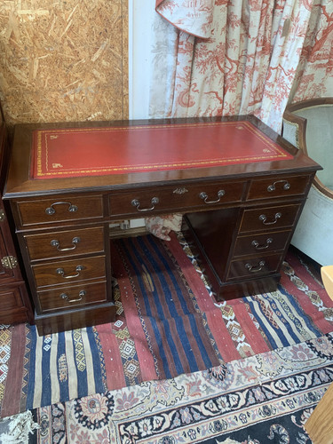 Vintage mahogany twin pedestal - mahogany,