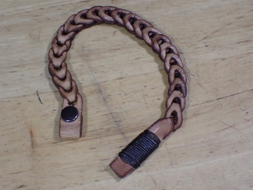 Brown leather hand made pocket - made,