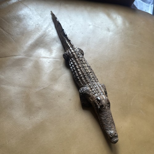 Wood carved crocodile - wood,