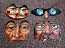 4 x original Victorian Masks 1890s - NOT MODERN REPRINTS - Made in Germany