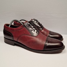 Loake Higham Oxford Brogues Shoes Mens 10 UK Made In England Two Tone Leather