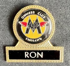 MATCHLESS AJS OWNERS CLUB ENGLAND NAME BADGE VINTAGE MOTORCYCLE LAPEL PIN BADGE