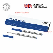 Mont Blanc Ballpoint Blue Ink Refill Cartridge - 2 Pack Medium 128214 Montblanc