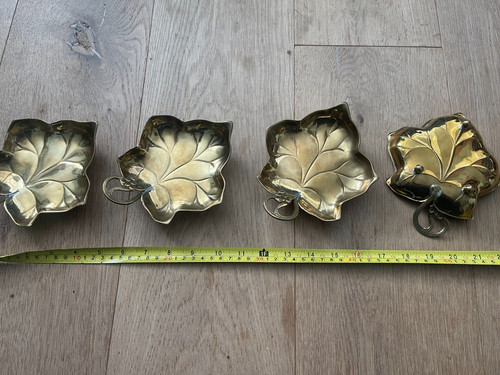 Set elegant brass leaf - set, 4