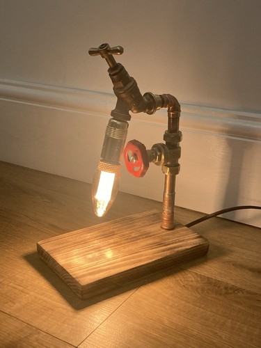 Steampunk copper desk lamp - steampunk,