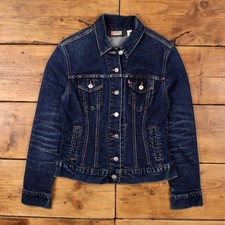Vintage Levi's Trucker Jacket M Red Tab USA Made Blue Womens